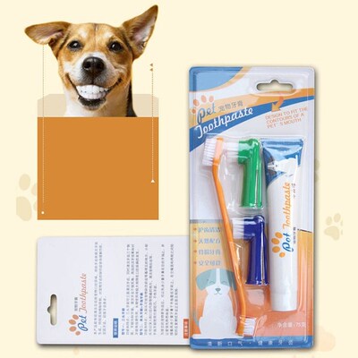 Pet Toothpaste Set Pet Soft Toothbrush Dog Oral Care Cats Do