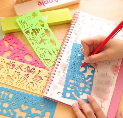 4 pcs/lot Cute Drawing Template Stencils Ruler Drafting Tool