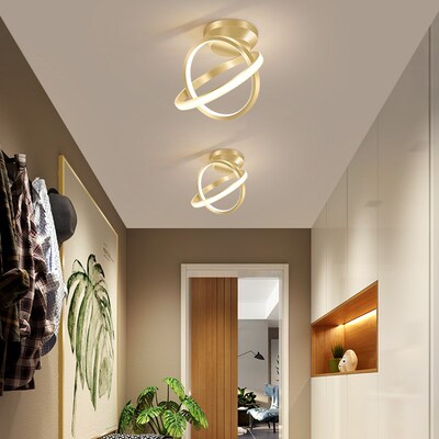 VEIHAO Golden Modern LED Ceiling Chandeliers for bedroom bed