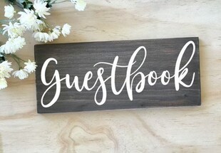 Guestbook Sign Decal Wooden Wedding Decor er Rustic Wedding