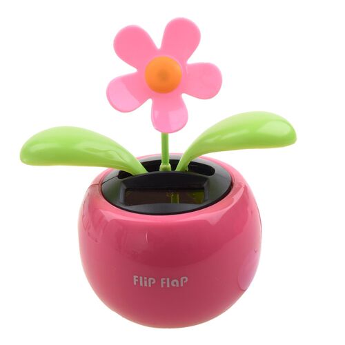 ETCS-Solar Powered Dancing Sunflower Flip Flap Toy Flower Bu