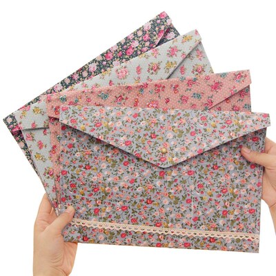 Retro Vintage Dots Flower Face Series A4 Documents File Bag