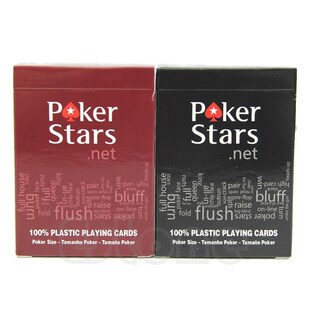 hot 1pc wine red and black plastic playing cards poker stars