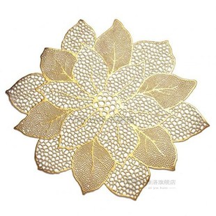Flower PVC Hollow Mesh Net Coaster Table Mat Anti-Slip Insul