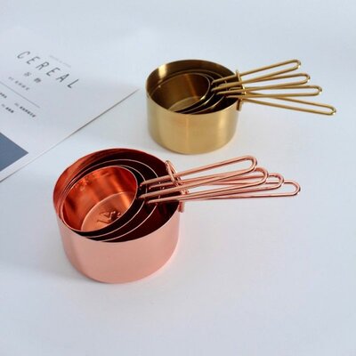8pcs Stainless Steel Measuring Spoons Set Rose Gold Measurin