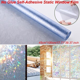 Frosted Window Glass Film 3D No Glue Self-adhesive Wallpaper
