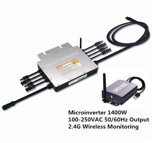 Waterproof IP65 Solar Grid Tied Micro Inverter 1400W Microi
