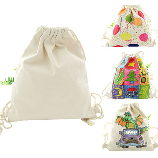 Blank DIY Hand Painting Drawstring Backpack Canvas Backpack