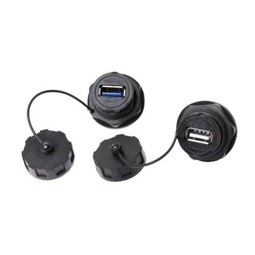 USB Female Socket Plug Panel Mount Adapter Waterproof Connec