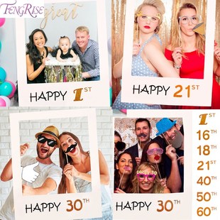 FENGRISE Paper Funny Photobooth Frame Photo Booth Props Fra