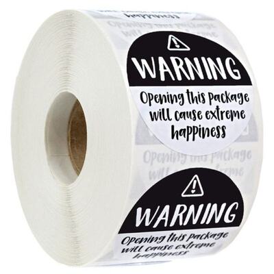 500pcs Warnning Open This Package Will Cause Extreme Happine