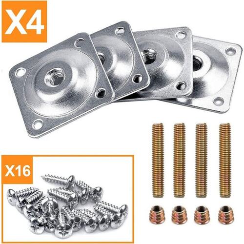 Slope Table Feet Fixing Plate 4 Angled Sofa Legs Mounting Br