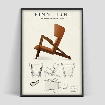 Finn Juhl Grasshopper Scandinavian Chair design Danish Furn