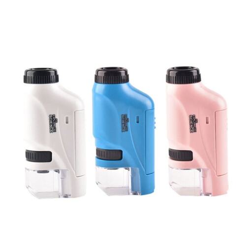 Pocket Microscope with LED Lighted Stem Handheld Microscopes