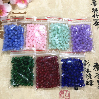 4mm glass paint beads round beads hand DIY hairpin step shak