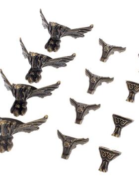 4Pcs Jewelry Chest Gift Box Wood Case Decorative Feet Leg Co