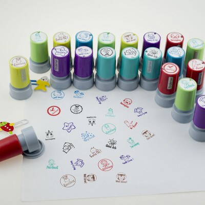 Self inking Cartoon Photosensitive Seal Teachers Stamp for h