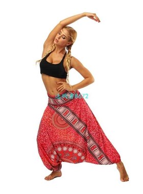 New 3D Print India Belly Dance Pants Wide Leg Harem Yoga Pan