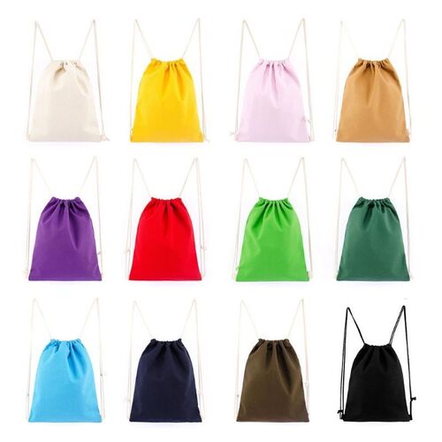 Canvas Drawstring Backpack String Gym Bag Sports for Men Wo