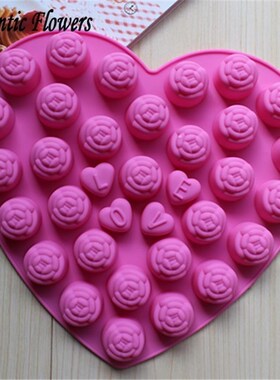 Cheap Silicone Bakeware 30 Rose Even Love Chocolate Ice Latt