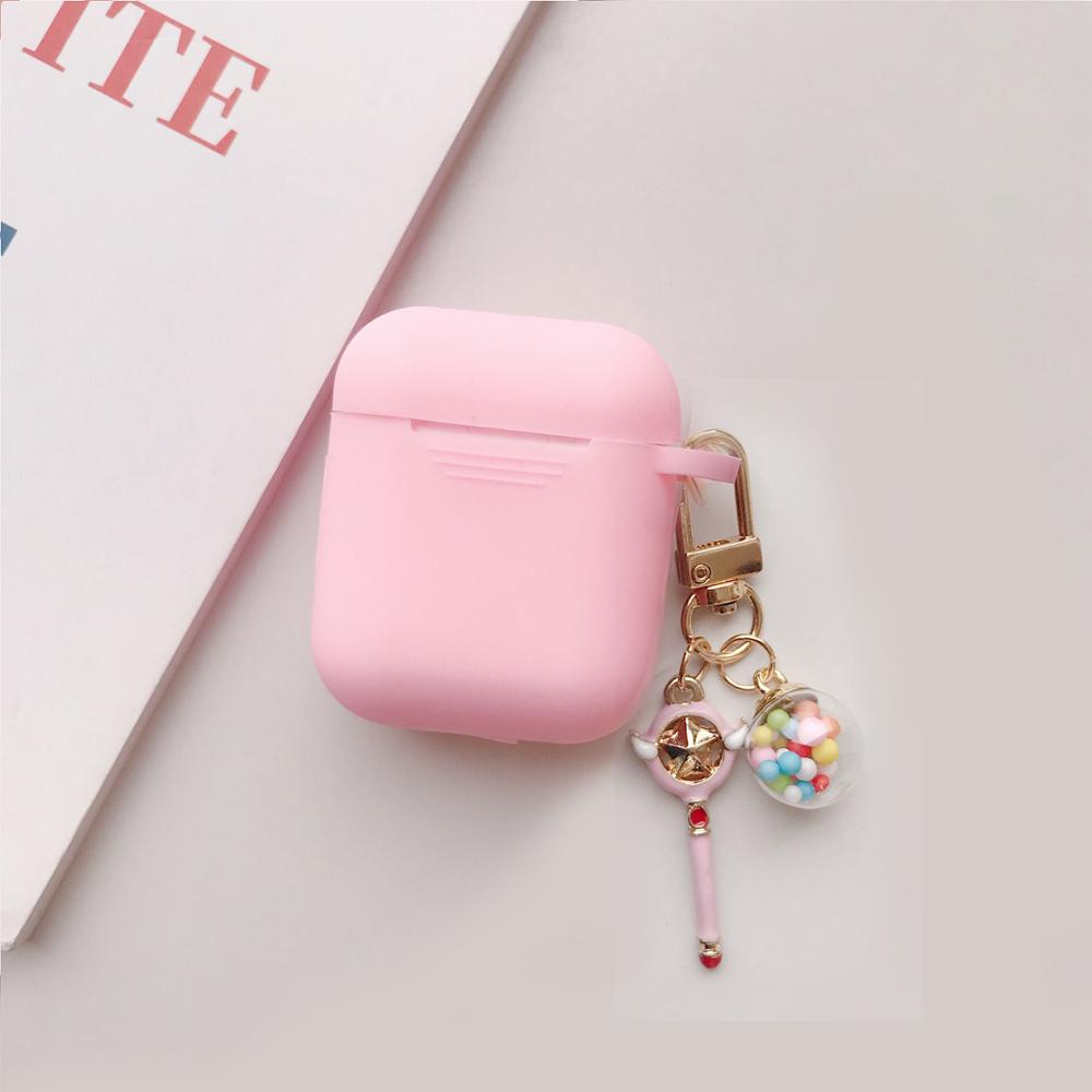 AirPods Case Air Pods 2 Cover luxury flower Keychain wing g