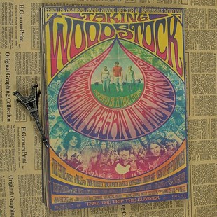 Woodstock rock music festival/retro craft paper decorative