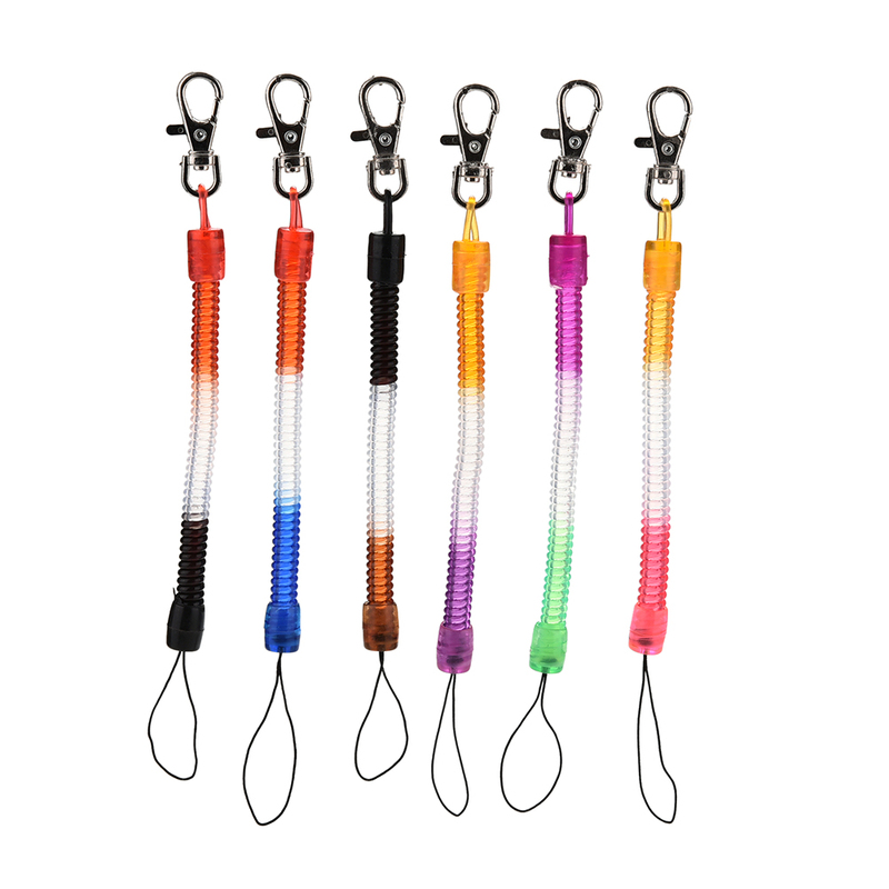 Trinket Plastic Spring Spiral Retractable Keyring Clips Keyc