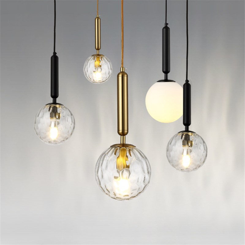E27/E14 Nordic  Pendant Light Glass Ball Hanging Lamp for L