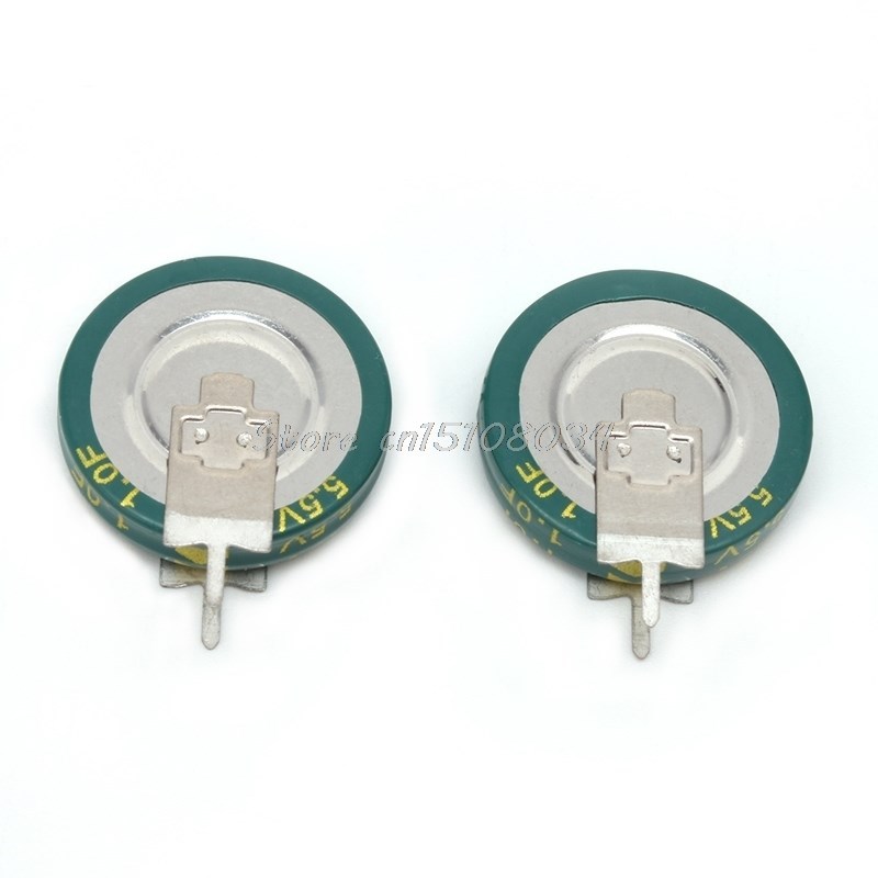 2Pcs Universal 5.5 V 1.0F Super Capacitor V-Type Button Smar