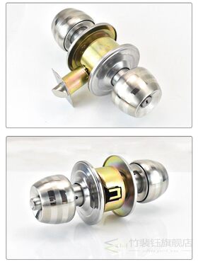 Round Door Handle Door Knobs Lock Stainless Steel Entrance P