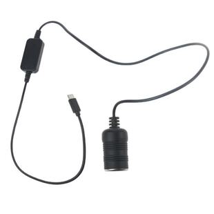 Universal Type-C 5V to 12V Female Step Up Cable Car Cigarett