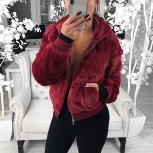 Faux Fur Coat Women Winter Warm Zipper Jacket Plush coat外套