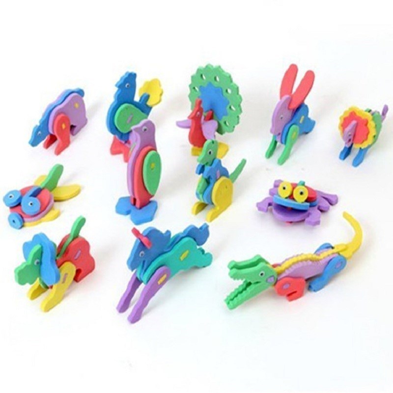 1 Pcs 3D Animal Puzzle DIY Handmade EVA Foam Development Ani