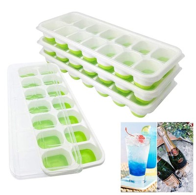 14 Grids Ice Cube Trays Easy-Release Silicone and Flexible I
