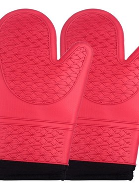 Bestselling 2pcs Red Silicone Kitchen Oven Mitt Glove Pothol