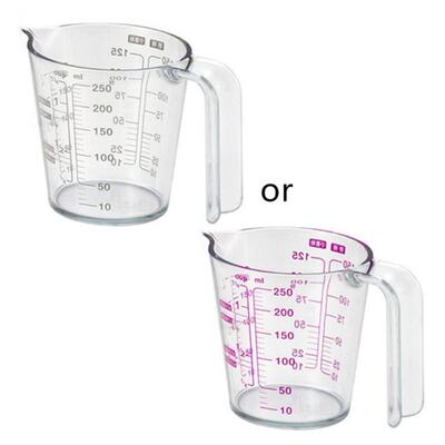 250/500ml Graduated Clear Plastic Measuring Cup for Jug Pour