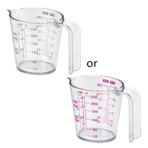 250/500ml Graduated Clear Plastic Measuring Cup for Jug Pour