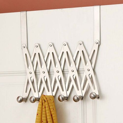 6 Hook Flexible Back Door Hanger Rack Bathroom Kitchen Orga