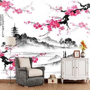 landscape Landscape Japanese wallpaper branches with sakura