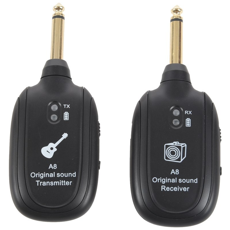 HF Guitar Wireless System Transmitter Receiver Built-in Rech