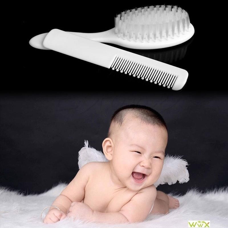 2Pcs Safety Soft NewBorn Baby Hair Brush Set Infant Comb Gro