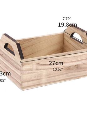 Creative Rectangular Wooden Desktop Storage Basket Desk Sund