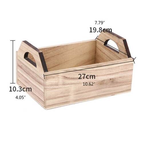 Creative Rectangular Wooden Desktop Storage Basket Desk Sund