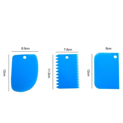 3Pcs/set Dough Cake Scraper Plastic Cake Model Blade Bread M
