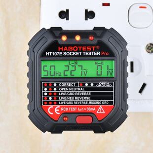 HT107 Socket Tester Voltage Test EU/UK/US Plug Line Tester R