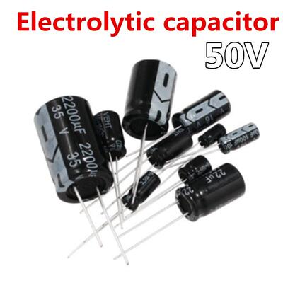 10PCS 50V Electrolytic capacitor 0.1uf 47uf 100uf 220uf 330u