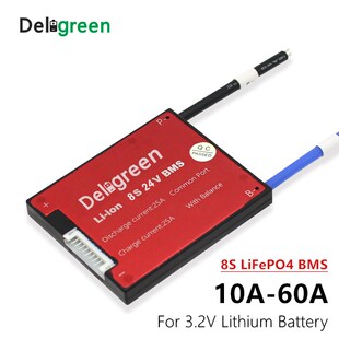 8S 24V LiFePO4 BMS 15A 20A 30A 40A 60A BMS for Lithium Li-io
