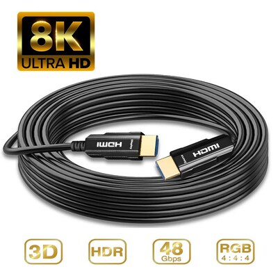 8K HDMI 2.1 Fiber Optic Cable Optical Montior Cable Safe fo