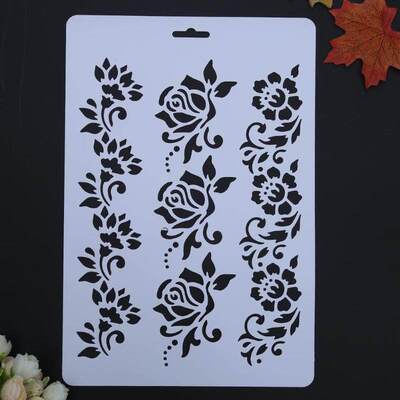 Flower Hollow DIY Drawing Stencils Templates Painting Art Cr