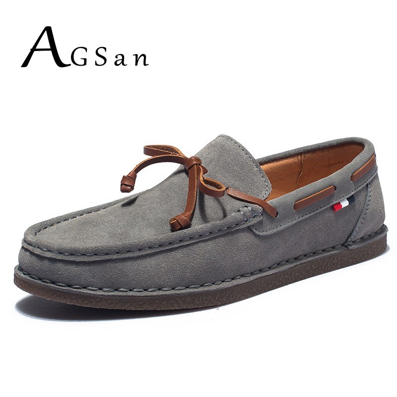 AGSan Genuine Leather Men Casual Shoes Tassel Boat Shoes Cl
